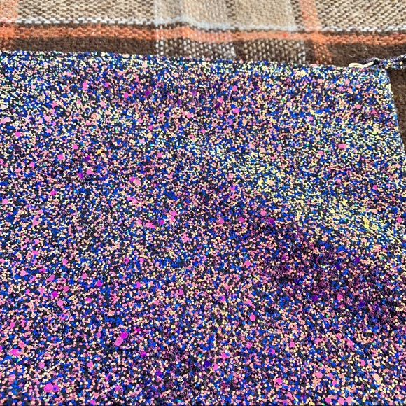 Rainbow Glitter hand purse or make up bag - Picture 2 of 3